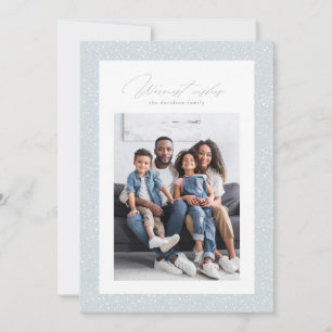 Cartes Pour Fêtes Annuelles Chaleureux souhaits une photo enneigée cadre simpl