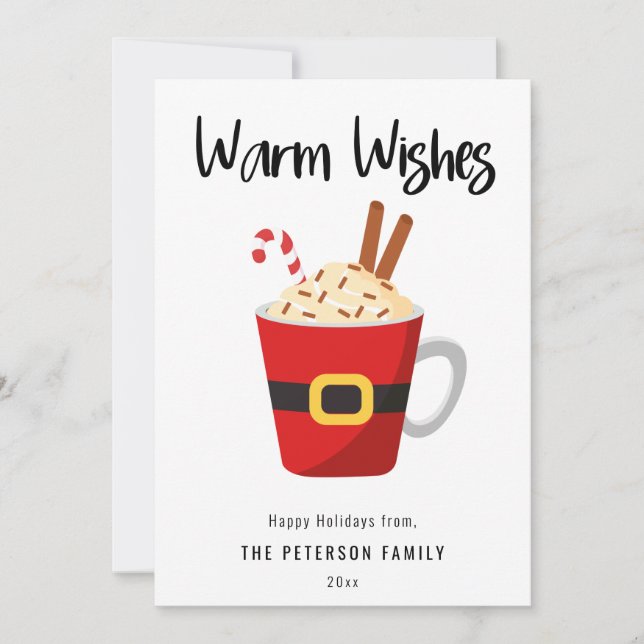 Cartes Pour Fêtes Annuelles Chaleureux voeux Noël cacao Mug Appartement de vac (Devant)