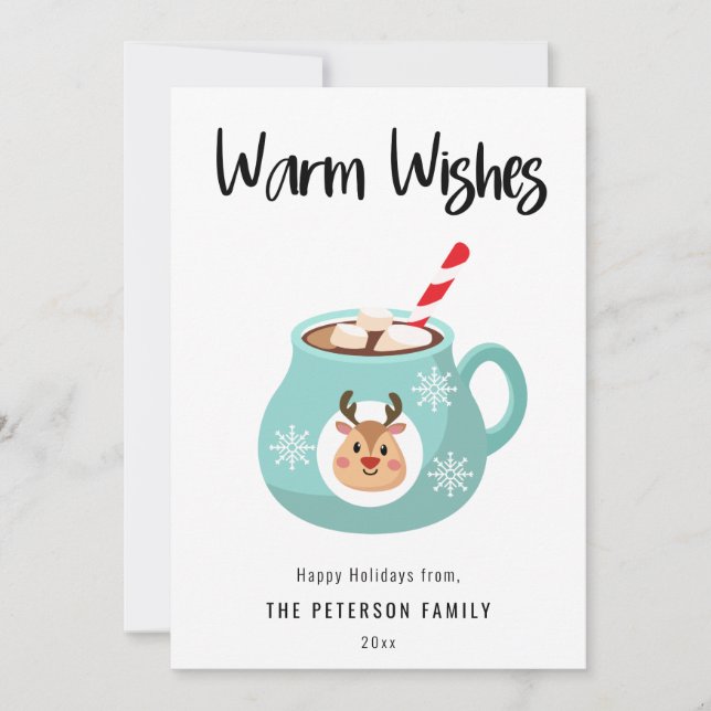 Cartes Pour Fêtes Annuelles Chaleureux voeux Noël cacao Mug Appartement de vac (Devant)