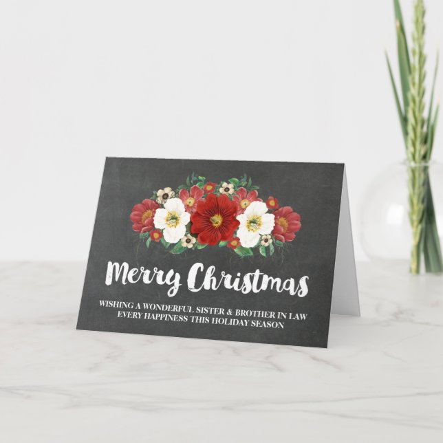 Cartes Pour Fêtes Annuelles Chalkboard Christmas Soeur & Frère en Droit (Devant)