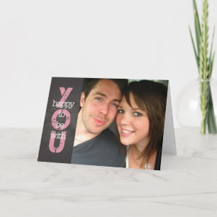 Cartes Pour Fêtes Annuelles Chalkboard-Valentine's Happy to be with YOU person