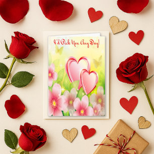 Cartes Pour Fêtes Annuelles Champ des coeurs et des fleurs
