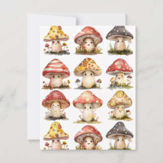 Cartes Pour Fêtes Annuelles Champignons Capricieux