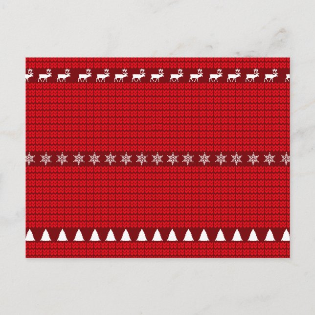 Cartes Pour Fêtes Annuelles Chandail blanc rouge Noël (Devant)