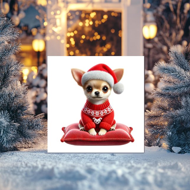 Cartes Pour Fêtes Annuelles Chandail de Noël Chihuahua (Créateur téléchargé)