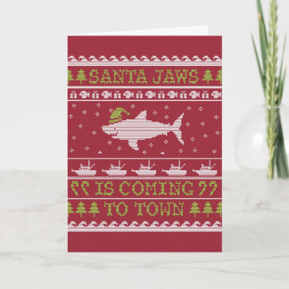 Cartes Pour Fêtes Annuelles Chandail de vacances pour requin père Noël