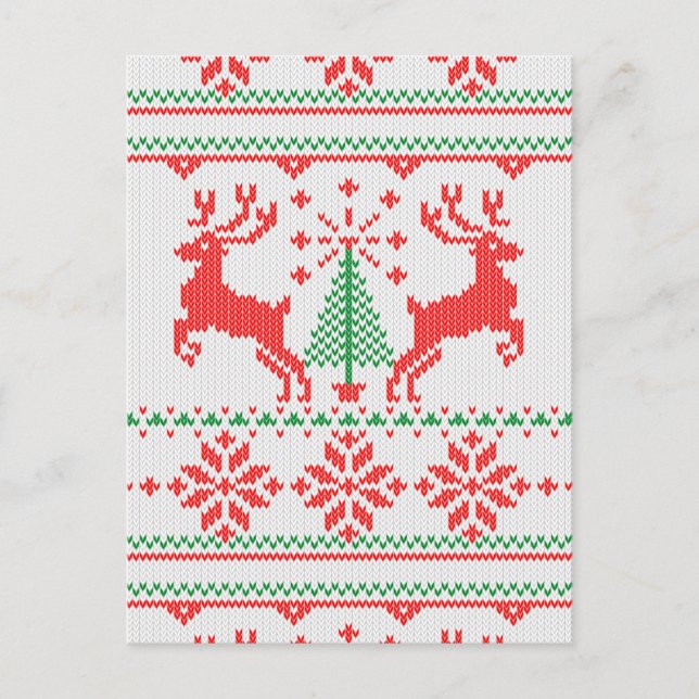 Cartes Pour Fêtes Annuelles Chandail laid de Knit blanc de classique bonnes (Devant)