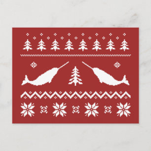 Cartes Pour Fêtes Annuelles Chandail laid de Noël de Narwhal