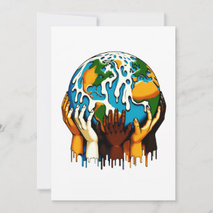 Cartes Pour Fêtes Annuelles Changement climatique Unité mondiale Conception de