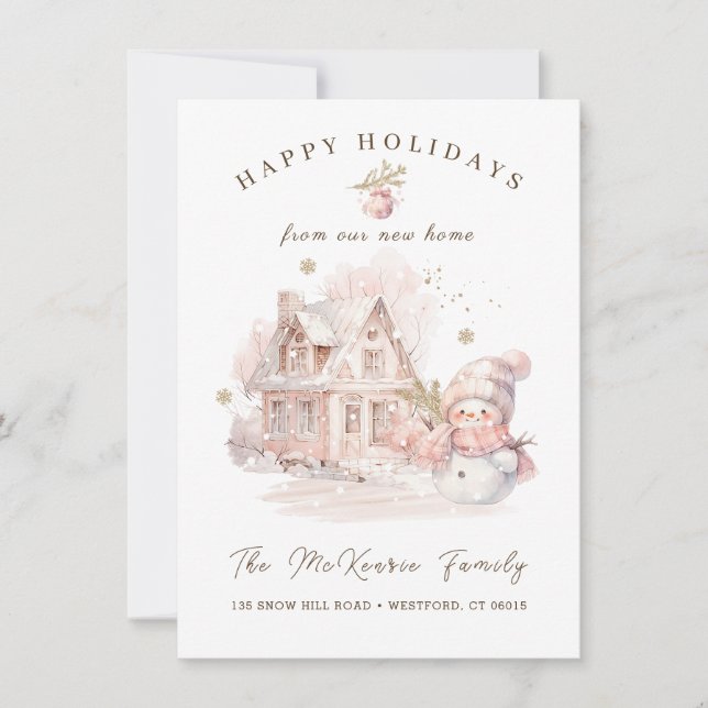 Cartes Pour Fêtes Annuelles Changement d'adresse à Noël (Devant)