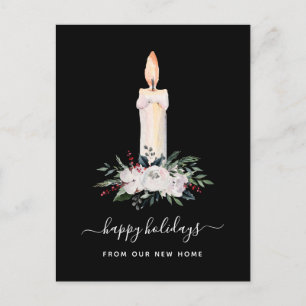 Cartes Pour Fêtes Annuelles Changement d'adresse à Noël Bougie florale