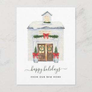 Cartes Pour Fêtes Annuelles Changement d'adresse Maison de Noël Neige