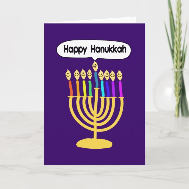 Cartes Pour Fêtes Annuelles Channukah heureux Menora/Chanukia (Devant)