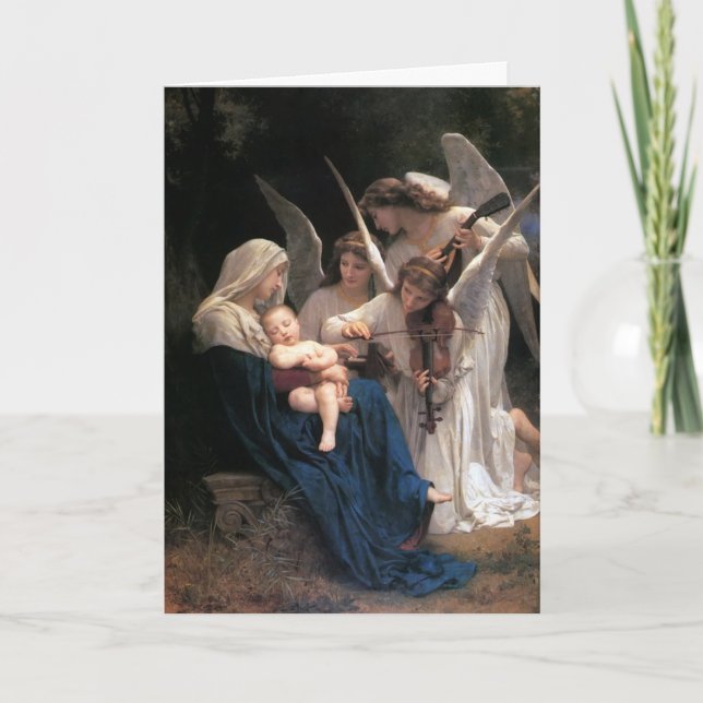 Cartes Pour Fêtes Annuelles Chanson des Anges (1881) de Bouguereau (Devant)
