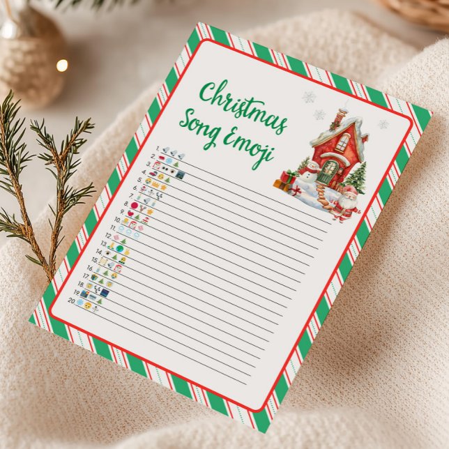 Cartes Pour Fêtes Annuelles Chanson Emoji Fête de Noël (Christmas Party Games)