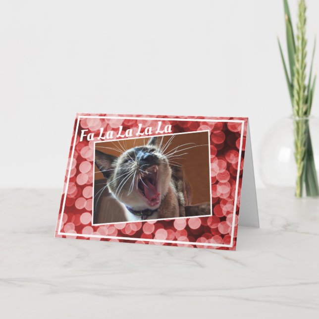 Cartes Pour Fêtes Annuelles Chant de Noël amusant Siamese Kitten Photo (Devant)