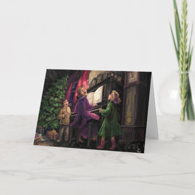 Cartes Pour Fêtes Annuelles Chant de Noël le long (Devant)