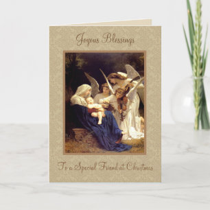 Cartes Pour Fêtes Annuelles Chant des Anges Religieux Béni Mère