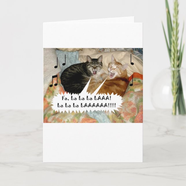 Cartes Pour Fêtes Annuelles Chanter des chats (Devant)