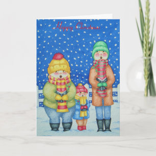 Cartes Pour Fêtes Annuelles chanteurs de carol dans la neige noël