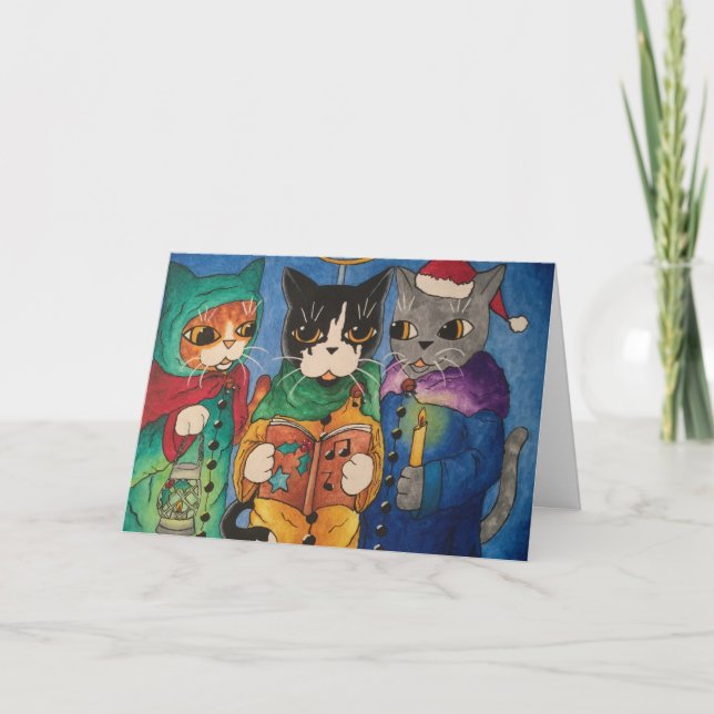 Cartes Pour Fêtes Annuelles Chanteurs de chant de Noël (Devant)
