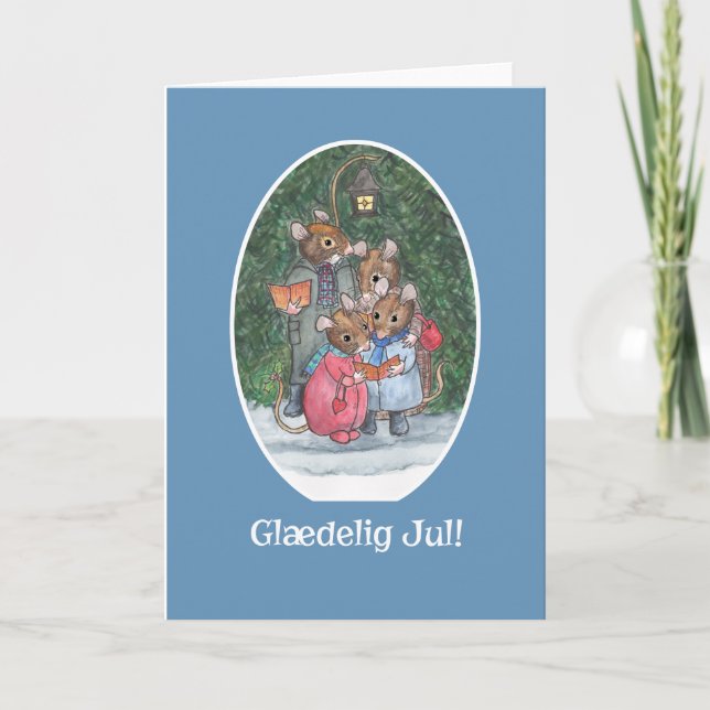 Cartes Pour Fêtes Annuelles Chanteurs mice Carol Danois Salutation (Devant)