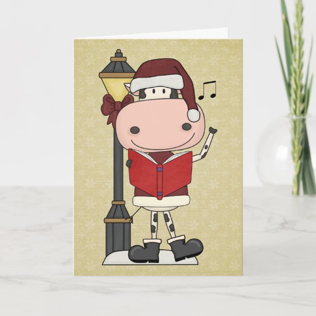Cartes Pour Fêtes Annuelles Chants de Noël de vache - occidentaux (Devant)