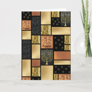 Cartes Pour Fêtes Annuelles Chanukah Golden Montage