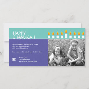 Cartes Pour Fêtes Annuelles Chanukah Menorah Photo Card