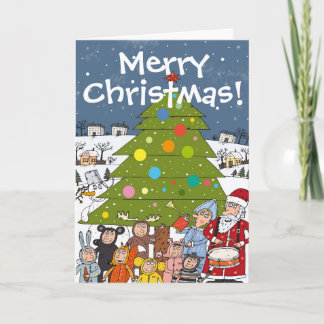 Cartes Pour Fêtes Annuelles Chaotic Christmas Festive Scene Around Tree