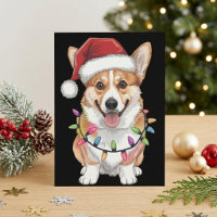 Chapeau de Noël Pembroke Welsh Corgi Lumières de N