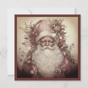 Cartes Pour Fêtes Annuelles Chapeau de Noël Rococo Noir Santa Fleurs Roses