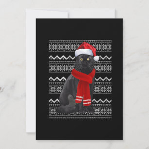 Cartes Pour Fêtes Annuelles Chapeau de Père Noël Chat Noir UGLY Cadeaux de Noë