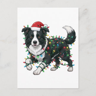 Cartes Pour Fêtes Annuelles Chapeau de Père Noël Retriever Doré Lumières de No