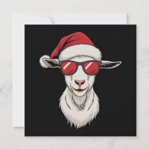 Cartes Pour Fêtes Annuelles Chapeau de Santa Chèvre Drôle Mignon Animal de Fer