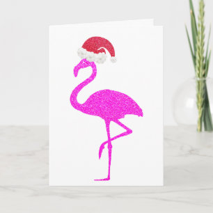 Cartes Pour Fêtes Annuelles Chapeau de Santa flamingo rose drôle Noël Chrismuk