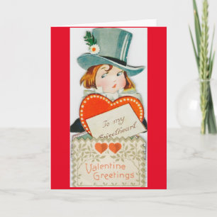 Cartes Pour Fêtes Annuelles Chapelier fou vintage Valentine