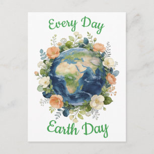 Cartes Pour Fêtes Annuelles Chaque Jour Jour de la Terre Couronne Florale Terr