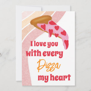 Cartes Pour Fêtes Annuelles Chaque pizza Mon coeur mignonne Saint-Valentin