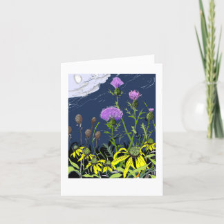 Cartes Pour Fêtes Annuelles Chardons et Coneflowers