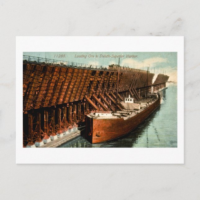 Cartes Pour Fêtes Annuelles Chargement d'Ore dans le port de Duluth-Superior (Devant)