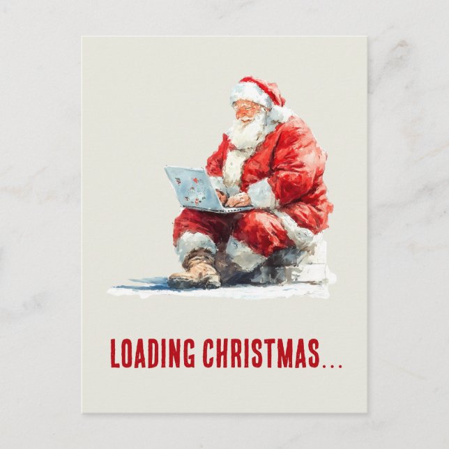 Cartes Pour Fêtes Annuelles Chargement Noël amusant Père Noël Design (Devant)