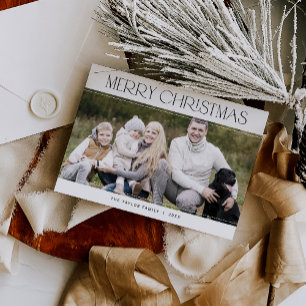 Cartes Pour Fêtes Annuelles CHARLIE Black Family Photo Vintage Joyeux Noël