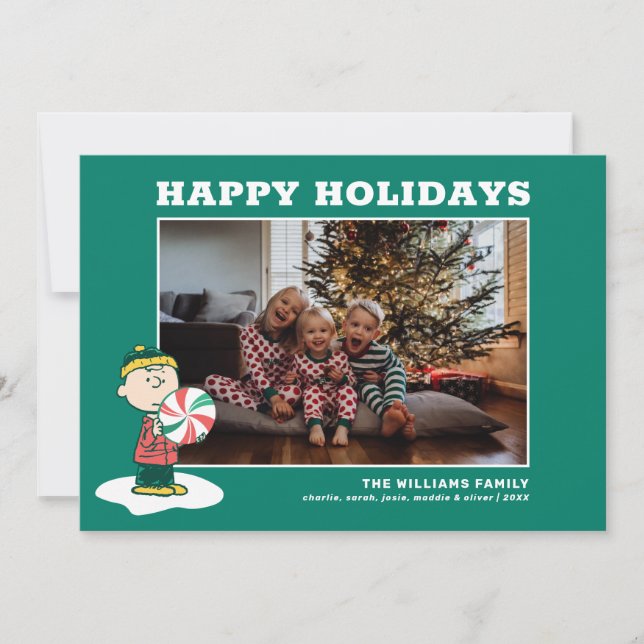 Cartes Pour Fêtes Annuelles Charlie Brown Pepperment (Devant)