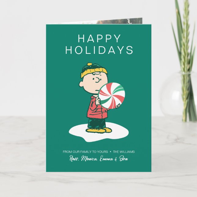 Cartes Pour Fêtes Annuelles Charlie Brown Pepperment (Devant)