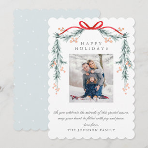 Cartes Pour Fêtes Annuelles Charmant Pastel Bleu clair Garland de Noël Photo
