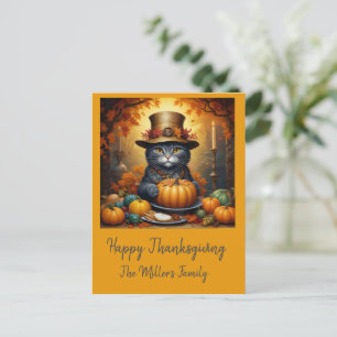 Cartes Pour Fêtes Annuelles Charmant Thanksgiving Chat en déguisement