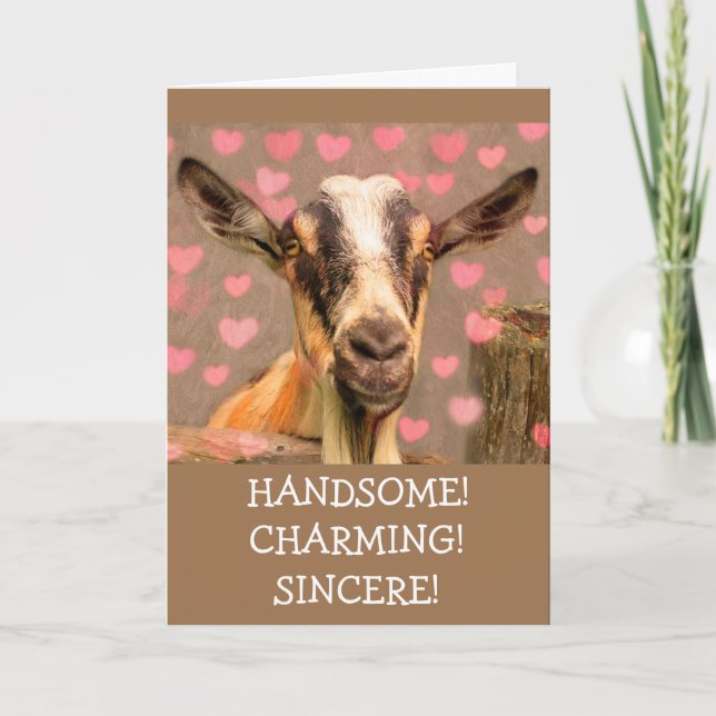Cartes Pour Fêtes Annuelles Charmante belle chèvre Valentine's Holiday Card (Devant)
