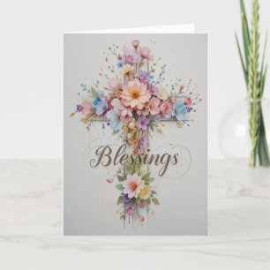 Cartes Pour Fêtes Annuelles Charmantes croix de Pâques florales