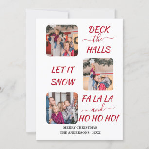 Cartes Pour Fêtes Annuelles Charme amusant Colorful Trois photos Noël